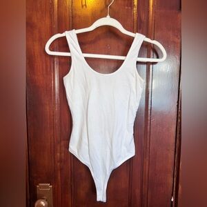 White thong bodysuit